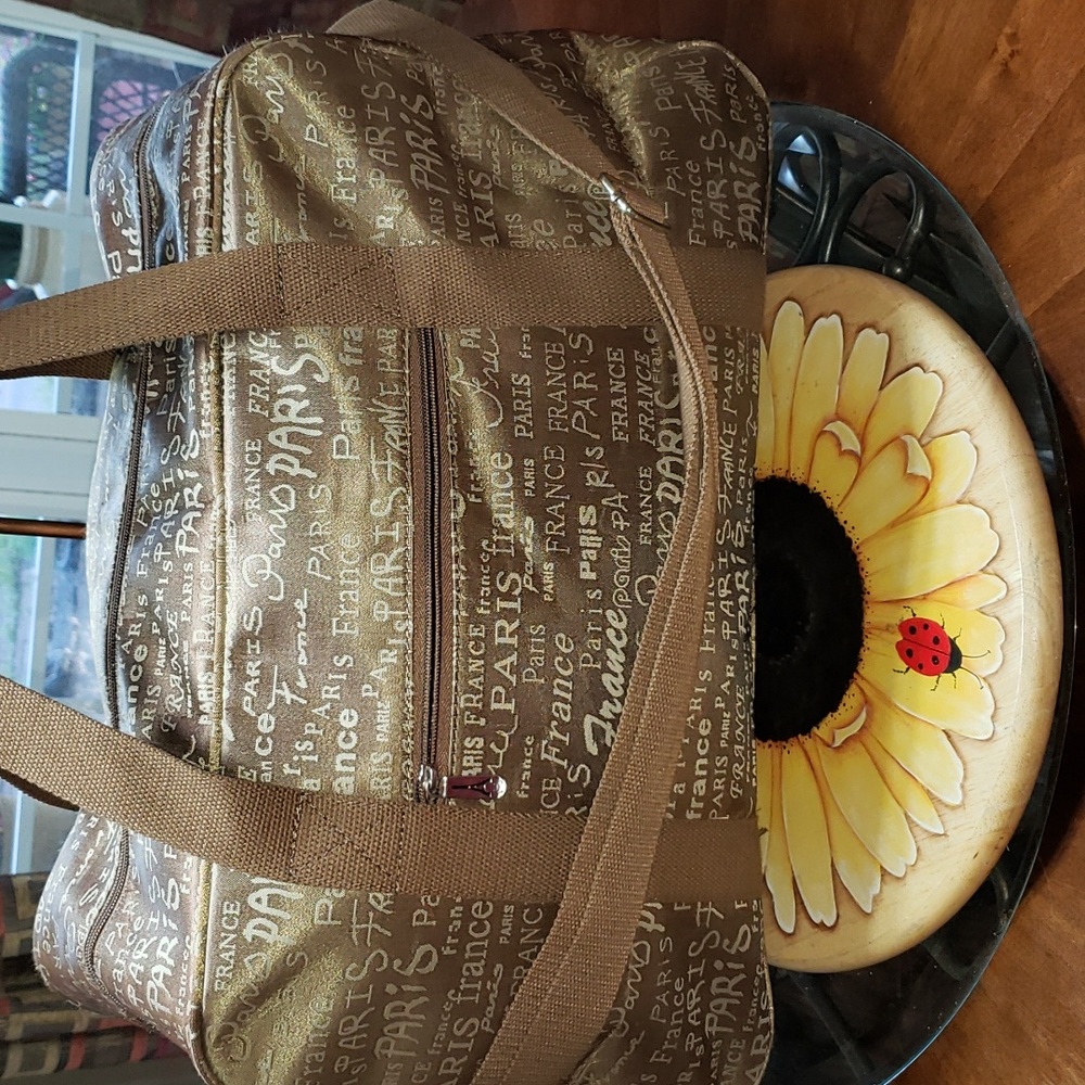 ππ€π VINTAGE FRANCE PARIS TAPESTRY CARRY-ON WEEKENDER TRAVEL LUGGAGE TOUR BAG - Picture 11 of 14